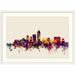 Ebern Designs Francy Indianapolis Indiana Skyline' by Michael Tompsett Graphic Art Print | 20 H x 26 W x 1 D in | Wayfair