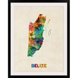 Ebern Designs 'Belize Watercolor Map' by Abarca Graphic Art Print | 24 H x 20 W x 1 D in | Wayfair CD288DE3C13347FC9EEC21AC3A23F850