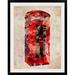 Williston Forge 'London Telephone Box Urban Art' by Deschamps Graphic Art Print in Black | 44 H x 35 W x 1 D in | Wayfair