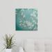 Bungalow Rose 'White Cherry Blossoms II on Blue Aged No Bird' Danhui Nai Painting Print in Red | 20 H x 20 W x 1.5 D in | Wayfair