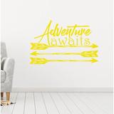 Harriet Bee Bayerl Adventure Awaits Wall Decal Vinyl/Plastic in Black/Blue/Brown | 22 H x 33 W x 0.1 D in | Wayfair HBEE8729 43619257