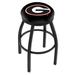 Holland Bar Stool NCAA Swivel 25" Counter Stool Upholstered/Metal in Black/Brown | 25 H x 18 W x 18 D in | Wayfair L8B2B25GA-G