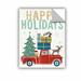 The Holiday Aisle® Holiday on Wheels Wall Decal Canvas/Fabric in Brown/Green/Red | 24 H x 18 W in | Wayfair HLDY7247 37103935