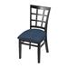 Holland Bar Stool Solid Wood Ladder Back Side Chair Faux Leather/Wood/Upholstered in Blue/Black | 33 H x 17 W x 21 D in | Wayfair 313018Blk024