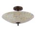 Highland Dunes Henning 2 - Light 15.7" Unique/Statement Bowl Semi Flush Mount Shell/Glass in Brown/White/Yellow | 9.8 H x 15.7 W x 15.7 D in | Wayfair