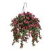 House of Hampton® Faux Bougainvillea Trailing Hanging Flowering Plant in Suspended Planter Metal | 31 H x 24 W x 24 D in | Wayfair