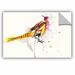 Ebern Designs Karin Kjohannesson Pheasant Removable Wall Decal Metal in Pink/Yellow | 32 H x 48 W in | Wayfair AF023FD5592F4568A70A5C0190161E9A