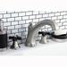 Kingston Brass Metropolitan Onyx Double Handle Deck Mounted Roman Tub Faucet, Ceramic in Gray | 8 H in | Wayfair KS4328PKX