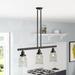 Galaviz 3 - Light Kitchen Island Linear Pendant Glass, Crystal in Brown Laurel Foundry Modern Farmhouse® | 11 H x 36 W x 6 D in | Wayfair