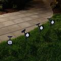 Pure Garden Outdoor Solar Powered LED Lights Stainless-Steel LED Lights - Weather-Resistant Spotlights Plastic in Black | Wayfair 50-14