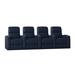 Red Barrel Studio® Chrysander 128" Wide Home Theater Row Seating w/ Cup Holder Microfiber/Microsuede in Blue | 44 H x 128.25 W x 40 D in | Wayfair