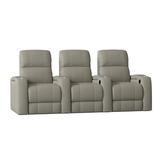 Latitude Run® 98" Wide Home Theater Row Seating w/ Cup Holder Microfiber/Microsuede in Gray | 44 H x 98 W x 40 D in | Wayfair LTTN3430 44427021