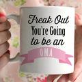 Love You A Latte Shop 'Freak Out You're Going to be an Oma' Coffee Mug Ceramic in Black/Brown/Pink | 4.5 H in | Wayfair 165