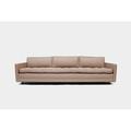 ARTLESS 94" Square Arm Sofa w/ Reversible Cushions Velvet/Linen in Brown | 28 H x 94 W x 35 D in | Wayfair A-UP-TS-OTW-1-D