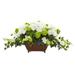 Darby Home Co Mixed Floral Arrangements & Centerpieces in Planter Polyester/Faux Silk/Plastic/Fabric in Pink/White | 15.5 H x 35 W x 17 D in | Wayfair