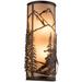 Meyda Lighting Alpine 2 - Light Dimmable Mahogany Bronze Flush Mounted Sconce Metal in Brown/White | 18 H x 8 W x 4 D in | Wayfair 151915