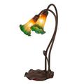 Meyda Lighting 16" Mahogany Bronze Table Lamp Glass/Metal in White/Brown | 16 H x 9 W x 7 D in | Wayfair 12939