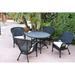 Bay Isle Home™ Batchelder 5 Piece Outdoor Dining Set w/ Cushions Wicker/Rattan in Black | 29.5 H x 44.5 W x 44 D in | Wayfair