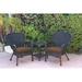 Bay Isle Home™ Batchelder 3 Piece Conversation Set w/ Cushions Synthetic Wicker/All - Weather Wicker/Wicker/Rattan in Black/Brown | Outdoor Furniture | Wayfair