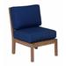 Plow & Hearth Claremont Patio Chair w/ Cushion Wood/Metal in Blue | 35 H x 30 W x 23.5 D in | Wayfair 62A66 NT 02