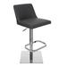 Nuevo Rome Adjustable Height Swivel Bar Stool Leather/Metal/Faux leather in Gray | 17 W x 19 D in | Wayfair HGAR195