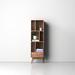 Nuevo 64" H x 19" W Solid Wood Standard Bookcase Wood in Brown | 64 H x 19 W x 14 D in | Wayfair HGST118