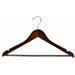 Only Hangers Inc. Flat Wooden Suit Non-Slip Hanger w/ Bar for Dress/Shirt/Sweater Wood/Metal in Gray | 10 H x 17 W in | Wayfair WH501-25