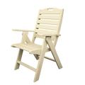 POLYWOOD® Nautical Folding Highback Outdoor Chair Plastic/Resin in Brown | 38.5 H x 25.5 W x 25.75 D in | Wayfair NCH38SA