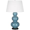 Robert Abbey Triple Gourd 32.75" Table Lamp Ceramic/Fabric in Blue/Brown | 32.75 H x 20 W x 20 D in | Wayfair OB41X