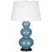 Robert Abbey Triple Gourd 32.75" Table Lamp Ceramic/Fabric in Blue/Brown | 32.75 H x 20 W x 20 D in | Wayfair OB41X