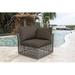 Panama Jack Outdoor Coldfield Modular Patio Chair w/ Sunbrella Cushions Wicker/Rattan in Gray/Brown | 33.5 H x 27.5 W x 27.5 D in | Wayfair