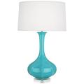 Robert Abbey Pike 32.75" Table Lamp Silk/Ceramic in White | 32.75 H x 19.5 W x 19.5 D in | Wayfair EB996