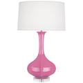 Robert Abbey Pike 32.75" Table Lamp Silk/Ceramic in White | 32.75 H x 19.5 W x 19.5 D in | Wayfair SP996