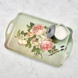 Pimpernel Antique Roses Large Melamine Hndld Tray 18.9 X11.6" Melamine in Blue/Brown | 1 H x 19 W in | Wayfair 2019515543