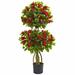 Red Barrel Studio® 48" Artificial Ficus Topiary in Planter Silk/Ceramic/Plastic | 48 H x 22 W x 22 D in | Wayfair RDBA1342 43862274