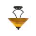 Red Barrel Studio® Couto 2 - Light Unique/Statement Bowl Pendant Glass in Orange | 12.75 H x 12 W x 12 D in | Wayfair