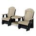 Wildridge Gliding Adirondack Chair Plastic/Resin in Gray/Black | 42 H x 79 W x 31 D in | Wayfair LCC-108-Weathered Wood/Black