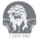 The Decal Guru Jesus Loves You Wall Decal Vinyl in Gray | 60 H x 55 W in | Wayfair 1722-WALL-02-25