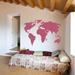 The Decal Guru World Map Wall Decal Vinyl in Pink/Black/Brown | 38 H x 56 W in | Wayfair 1934-WALL-02-06