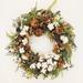 The Holiday Aisle® Bell & Cotton 24" Silk Wreath Silk in Brown | 24 H x 24 W x 4 D in | Wayfair 4A9FBD03A2674E1F8DE630ACBC0984ED