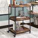 17 Stories 3 Tier Bar Cart Wood/Steel in Black/Brown/Gray | 42 H x 27.5 W x 15.75 D in | Wayfair STSS5523 41750657