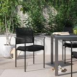 Symple Stuff Comfort Mesh Stackable Steel Side Outdoor Chair w/ Arms - Reception Seating Metal in Black | 34.75 H x 23.5 W x 24 D in | Wayfair