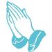 The Decal Guru Prayer Hands Wall Decal Vinyl in White/Blue | 36 H x 28 W in | Wayfair 1734-WALL-02-19