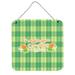 The Holiday Aisle® Pumpkin Fall Spice Gingham Wall Décor Metal in Gray/Green | 8 H x 6 W in | Wayfair THLA4625 39992752