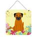 The Holiday Aisle® Easter Eggs Border Terrier Metal Wall Décor Metal in Gray/Orange/Yellow | 8 H x 6 W in | Wayfair THLA4667 39992798