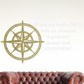 The Decal Guru Compass Quote Wall Decal Vinyl in White/Black/Yellow | 29 H x 35 W in | Wayfair 1754-WALL-02-03