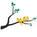 The Decal Guru Love Birds on a Branch Wall Decal Vinyl in Gray/Black/Yellow | 37 H x 48 W in | Wayfair 1960-WALL-02-04