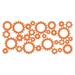 The Decal Guru Industrial Gears Wall Decal Vinyl in Orange | 29 H x 60 W in | Wayfair 2019-WALL-02-03