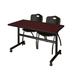 Symple Stuff Kobe Flip-Top Training Nesting Table, 2 M Stack Chairs Wood/Steel in Black | 29 H x 48 W x 24 D in | Wayfair