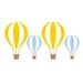 The Decal Guru Hot Air Balloons Wall Decal Vinyl in White/Blue/Yellow | 23 H x 47 W in | Wayfair 1925-WALL-01-08